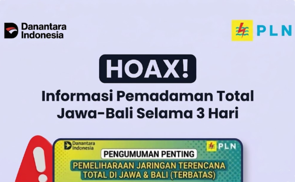 PLN Pastikan Kabar Pemadaman Listrik Total Tiga Hari di Jawa-Bali Hoaks