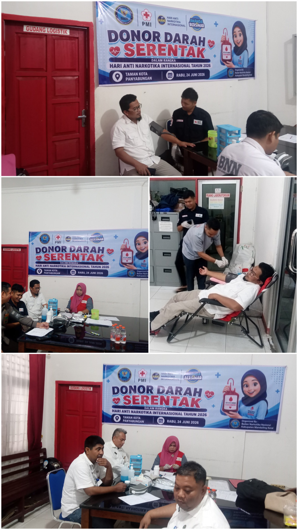BNNK Madina Gelar Donor Darah Serentak dalam Rangka Hari Anti Narkotika Internasional Tahun 2026