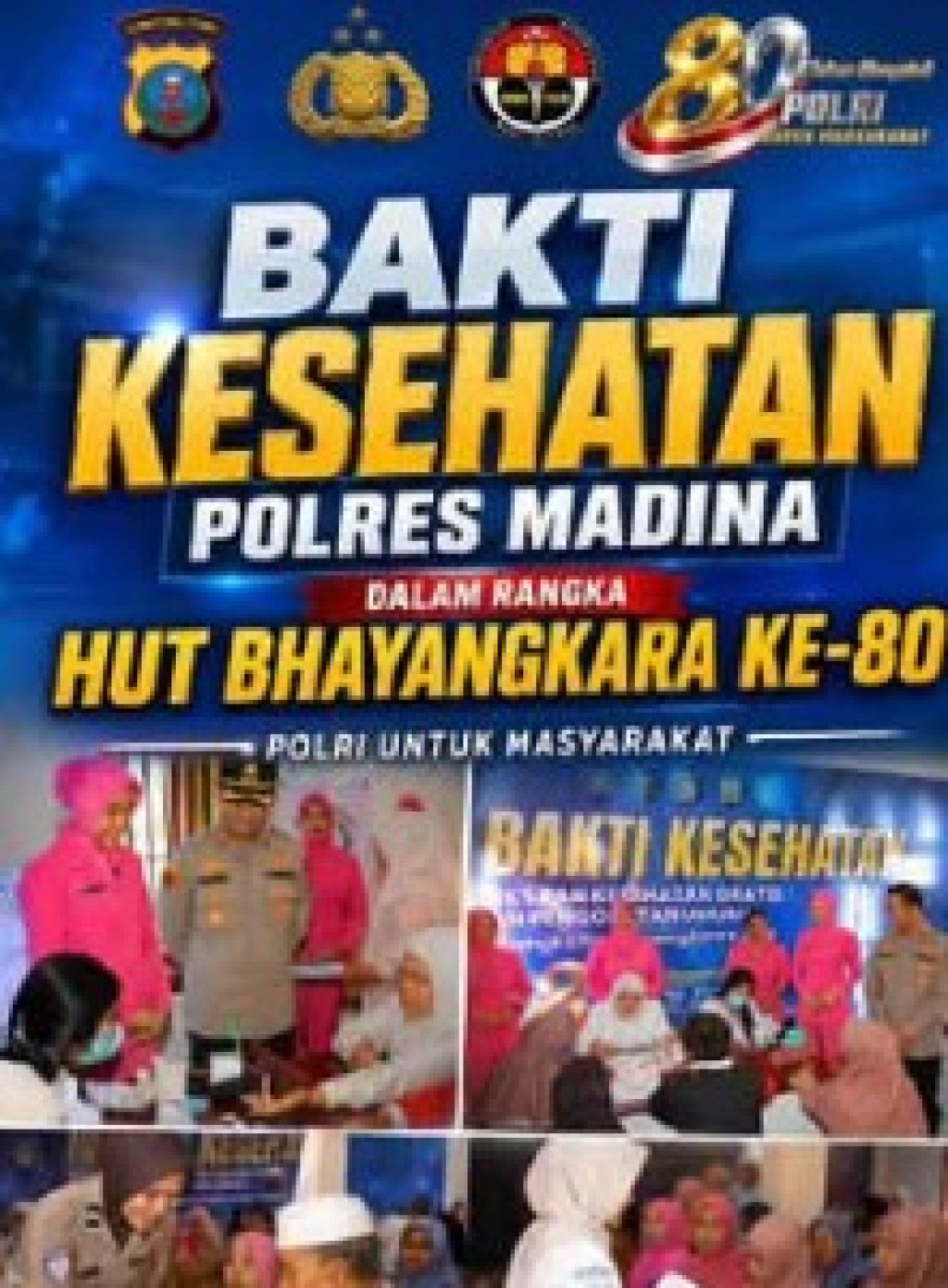 Dekat dengan Masyarakat, Polres Madina Gelar Pemeriksaan dan Pengobatan Gratis Sambut HUT Bhayangkara Ke-80