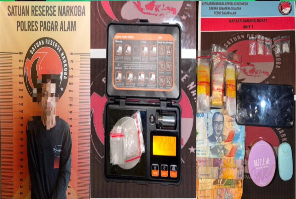 Digerebek Satresnarkoba, Kurir Sabu di Gang Astra Pagar Alam Diciduk dengan Lima Paket Narkotika
