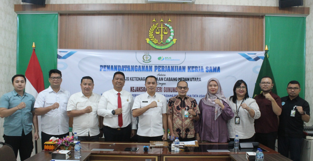 Kejari Gunungsitoli-BPJS Ketenagakerjaan Teken MoU Perkuat Penanganan Masalah Hukum Datun