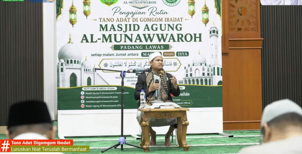 Pengajian Rutin 'Tano Adat Digomgom Ibadat' Kabupaten Palas Gelar Acara di Masjid Agung Al Munawwaroh