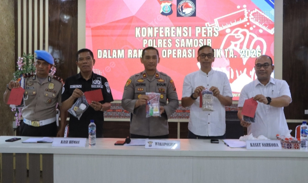 Polres Samosir Tangkap 7 Pengguna Narkoba, Dengan Barang Bukti Sabu seberat 8,99 gram dan Ganja seberat 106,66 gram