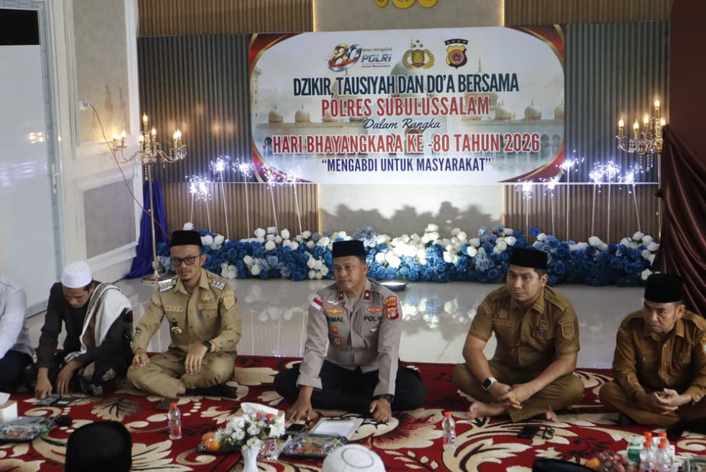 Polres Subulussalam Gelar Zikir, Tausiyah dan Doa Bersama dalam rangka Hari Bhayangkara Ke-80