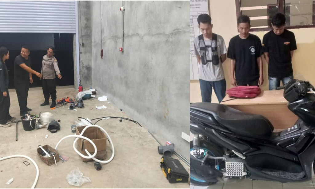 Polsek Bosar Maligas Tangkap Tiga Pelaku Pencurian Kabel Tembaga di PT Basic International Sumatera