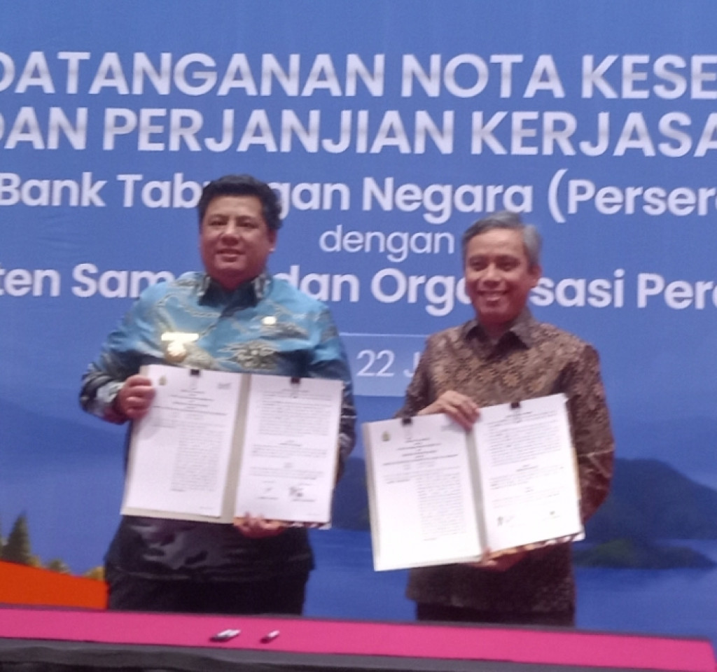 PT.Bank Tabungan Negara ( Persero)  Tanda Tangani MOU Dengan Pemkab Samosir dan OPD Terkait Akan Dorongan Pengembangan Pariwisata, UMKM, dan Layanan Publik