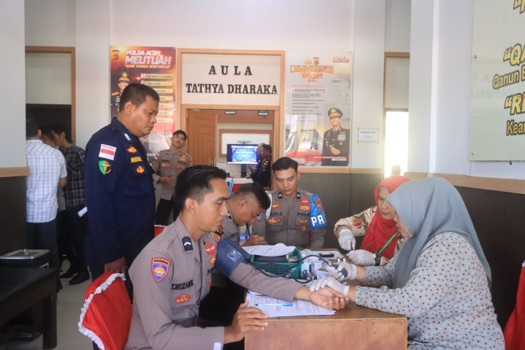 Sambut hari Bhayangkara ke 80 Polres Subulussalam gelar Donor darah.