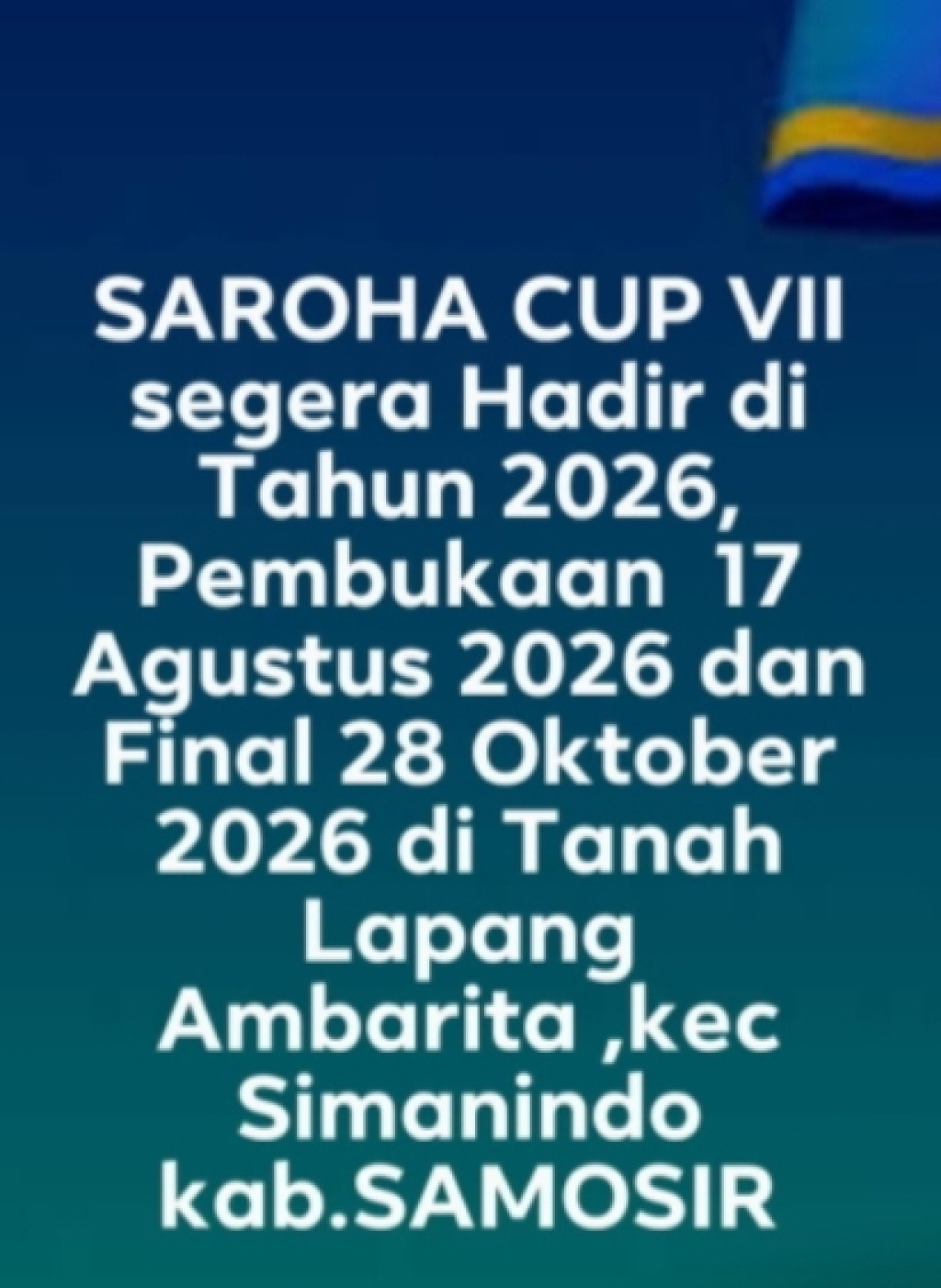 SAROHA Cup ke- VII Akan di Gelar di Kecamatan Simanindo Sambut Hari Sumpah Pemuda
