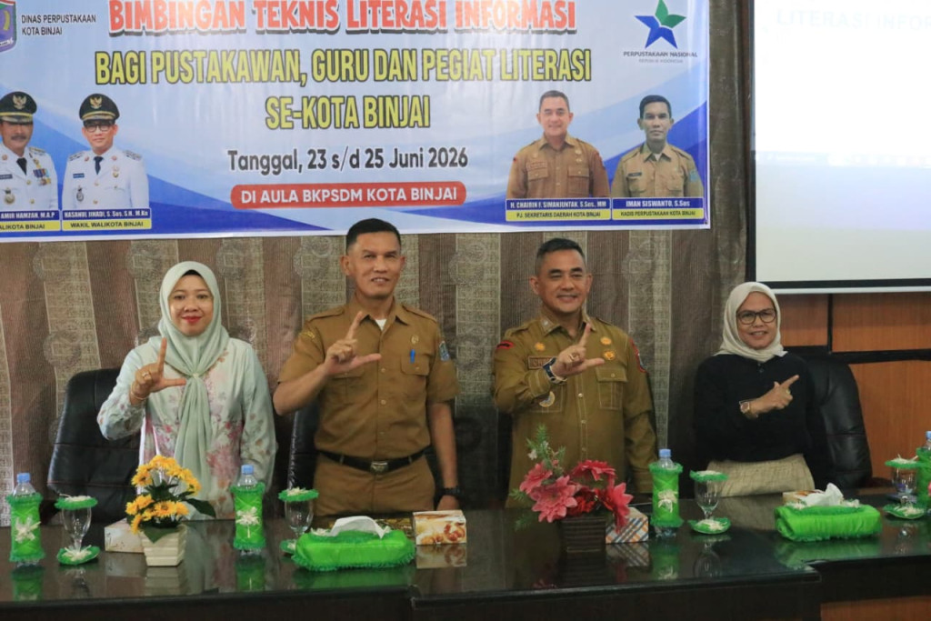 Sekda Binjai Buka Bimtek Literasi Informasi, Dorong Peningkatan Kapasitas Pustakawan dan Penggiat Literasi