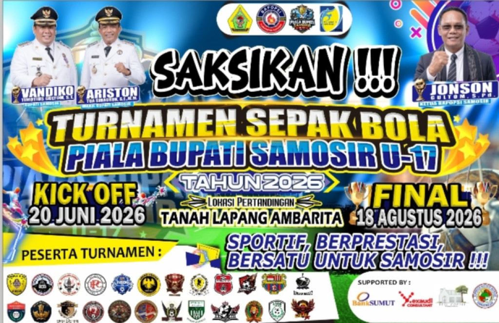 Turnamen Sepak Bola Perebutan Piala Bupati Samosir U-17 Akan Bergulir