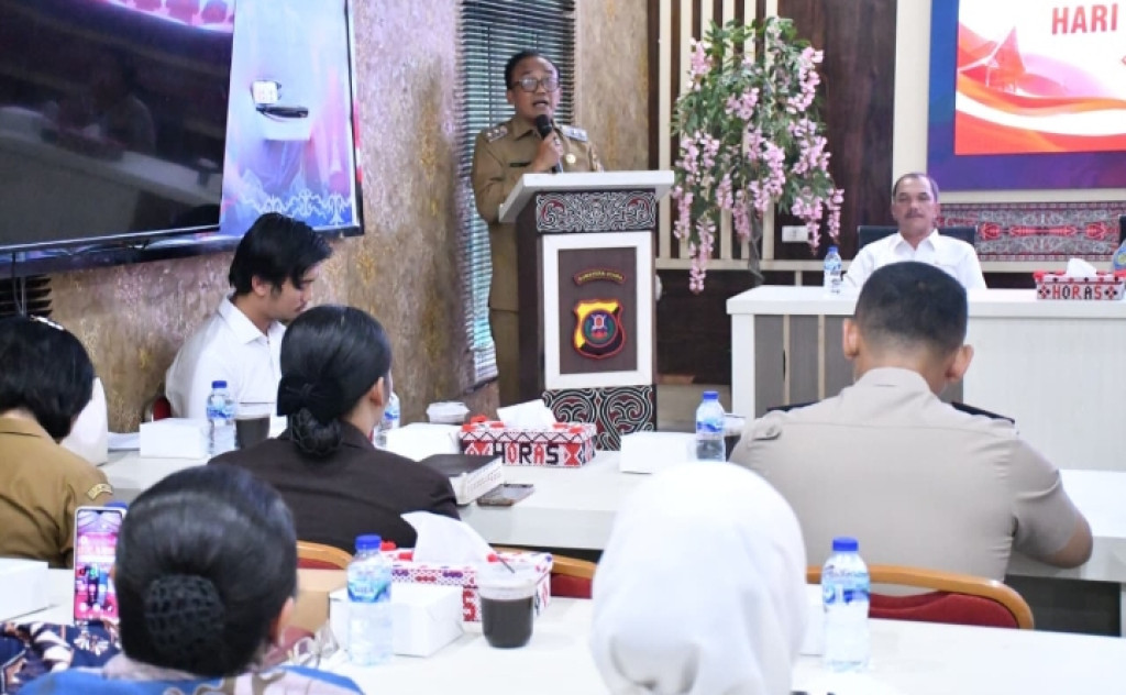Wakil Bupati Samosir di kegiatan Acara Doa Lintas Agama Sambut HUT Bhayangkara ke-80, Sampaikan Apresiasi Pada Kapolres Samosir