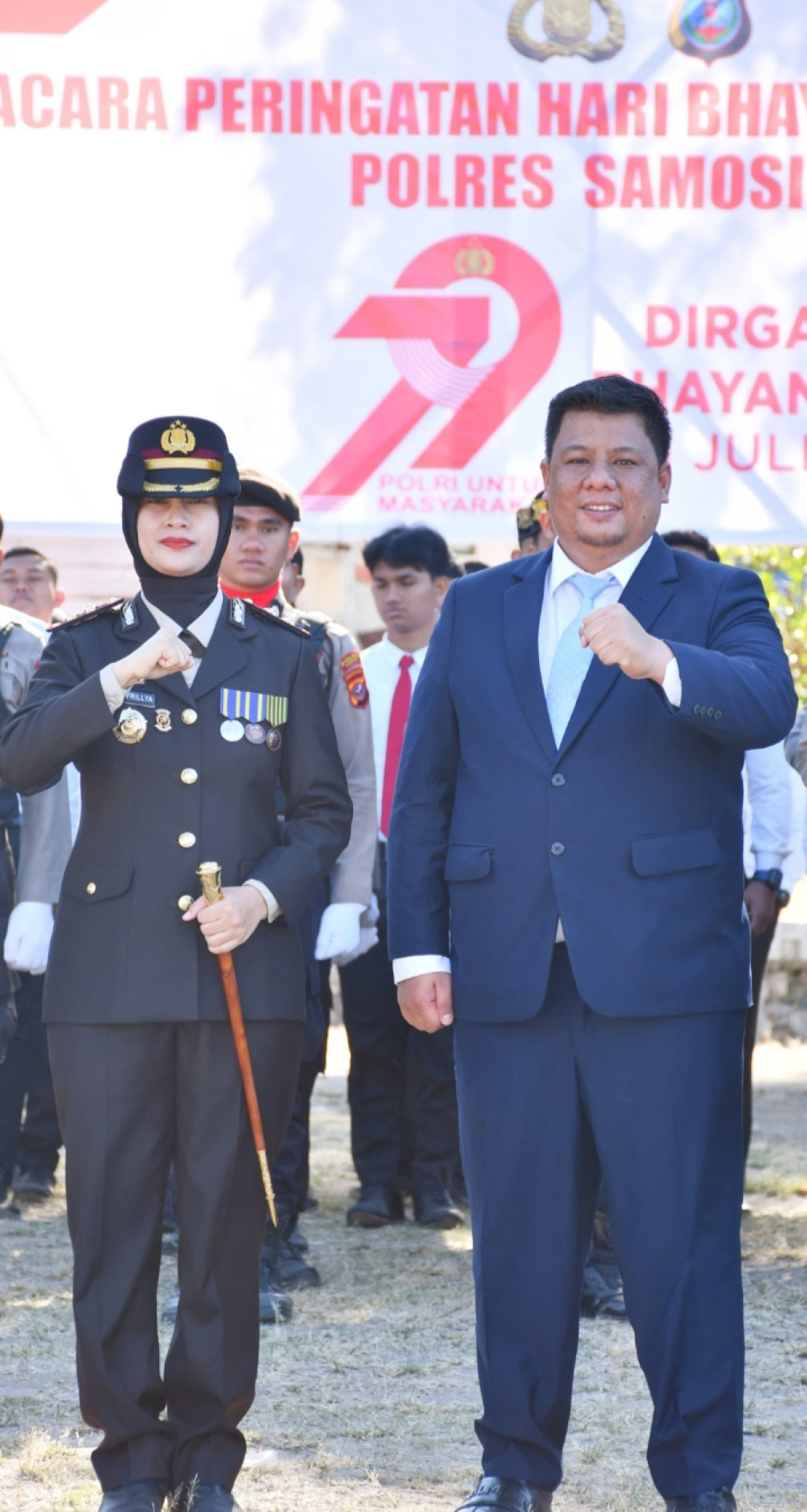 Upacara HUT Bhayangkara ke- 79 Tahun 2025 Dihadiri Bupati Samosir Bersama FORKOPIMDA