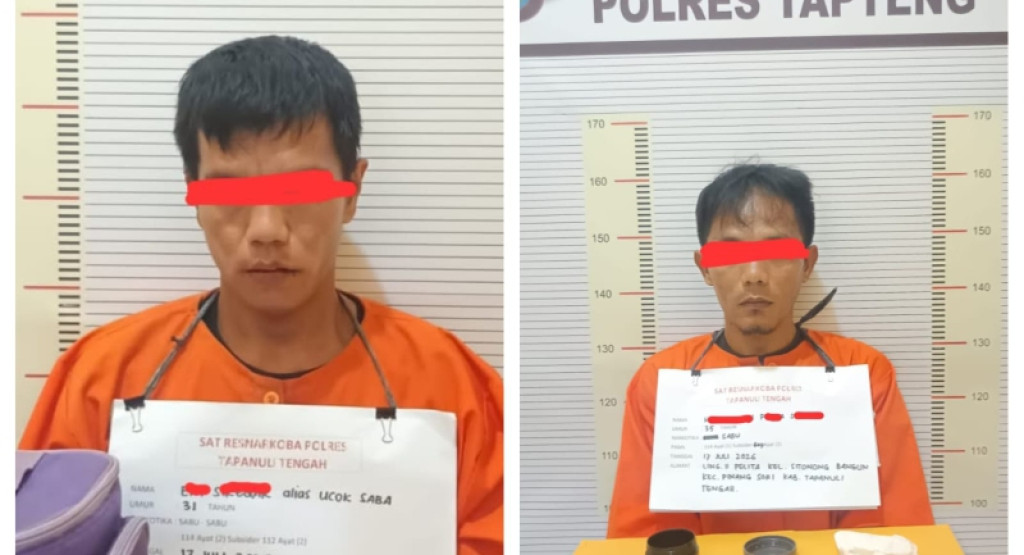 2 Pengedar Narkotika di Tapteng Ditangkap, Belasan Gram Sabu Disita