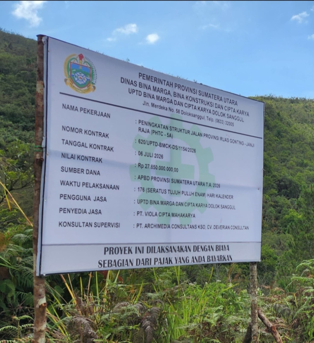 Anggaran Rp 27,85 Miliar Untuk Pembangunan Jalan Propinsi Gonting–Janji 5 KM