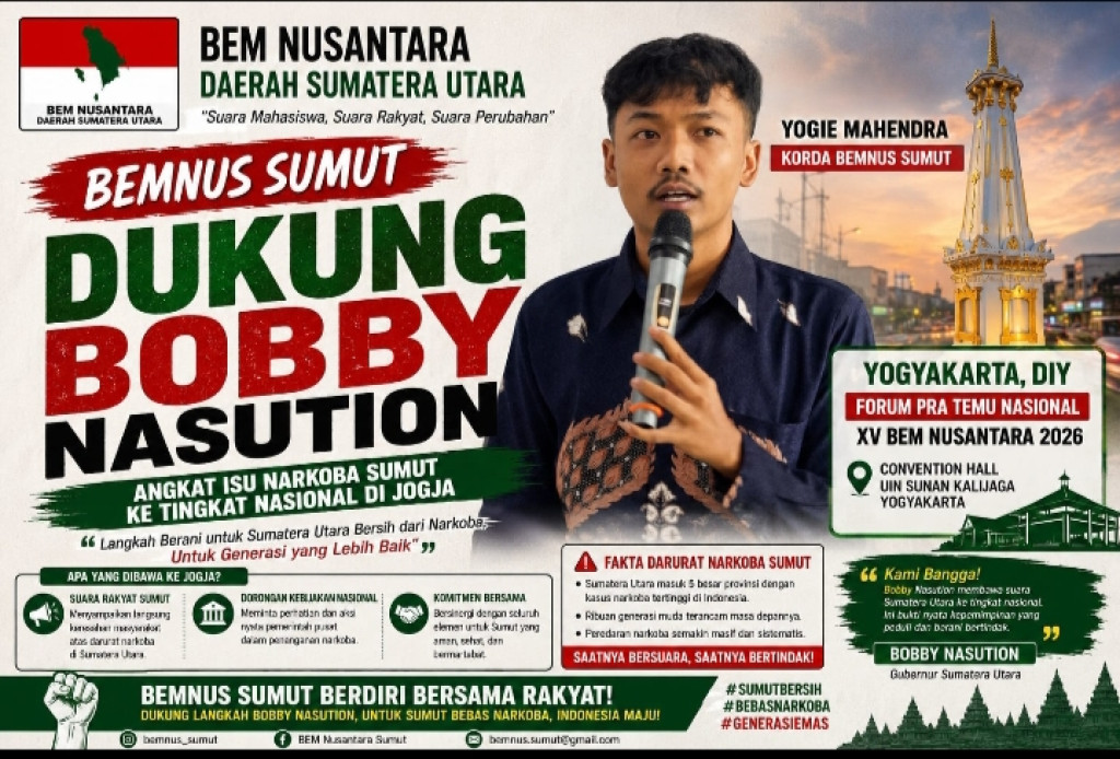 BEM Nusantara Sumut Dukung Bobby Nasution Angkat Isu Narkoba ke Tingkat Nasional di Yogyakarta