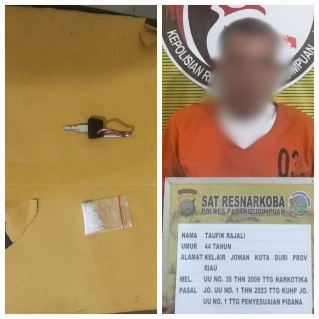 Diduga Buang Barang Bukti, Pria di Padangsidimpuan Ditangkap dengan Sabu 1,36 Gram