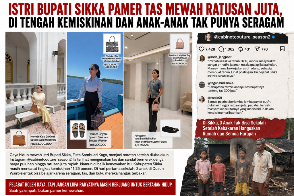 Gaya Hidup Istri Bupati Sikka Jadi Sorotan, Unggahan Tas Mewah Picu Perdebatan Publik di Tengah Isu Kemiskinan Daerah