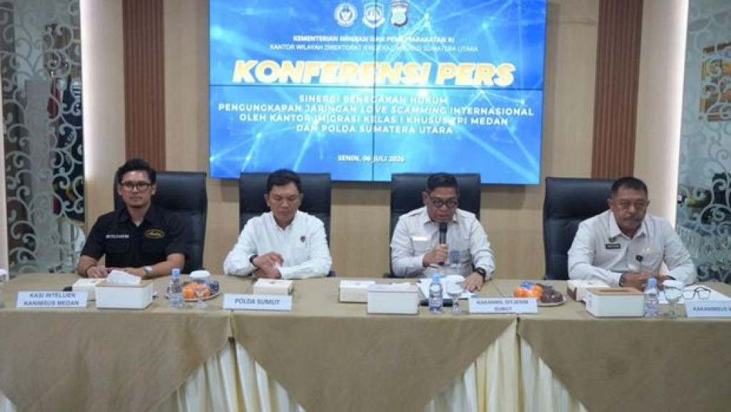Imigrasi dan Polda Sumut Bongkar Jaringan Love Scamming Lintas Negara di Medan