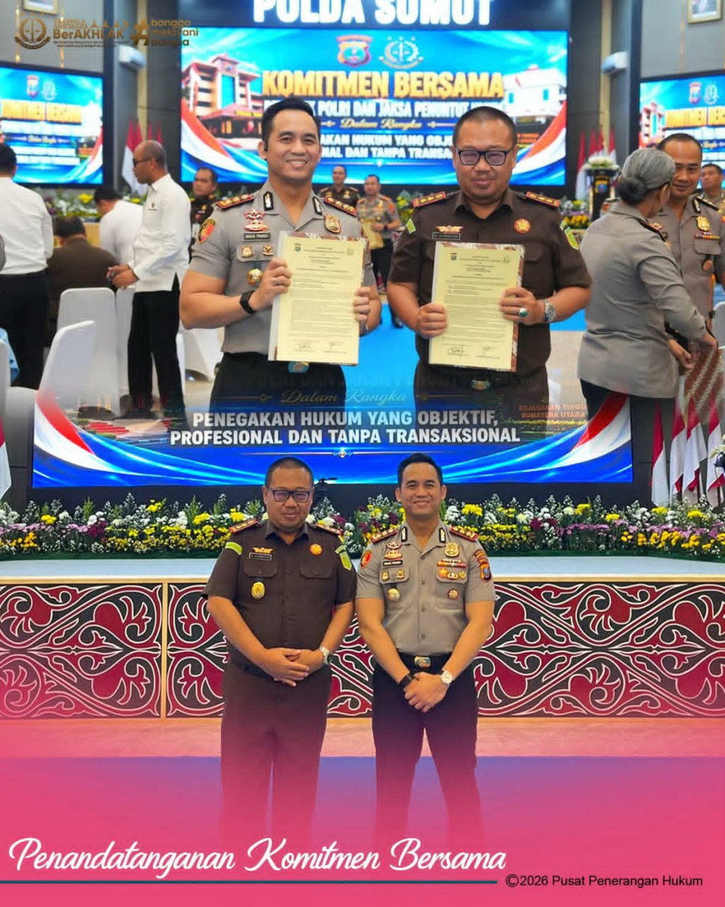 Kajari Madina Hadiri Penandatanganan Komitmen Bersama Polda dan Kejati Sumut, Wujudkan Penegakan Hukum yang Profesional, Objektif dan Tanpa Transaksional