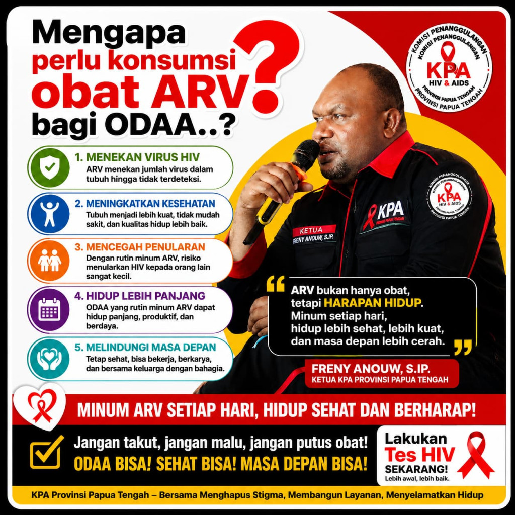 KPA Papua Tengah: ARV Bukan Hanya Obat Tetapi Harapan Hidup Bagi ODAA