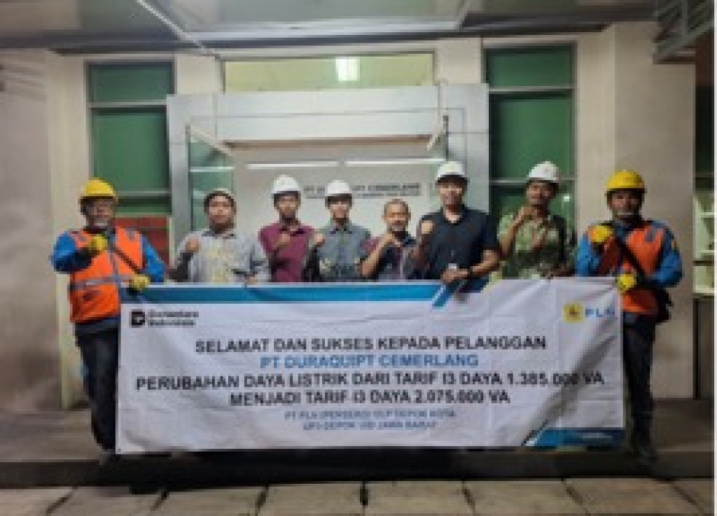 Layanan Cepat PLN Perkuat Pasokan Listrik Industri PT Duraquipt Cemerlang