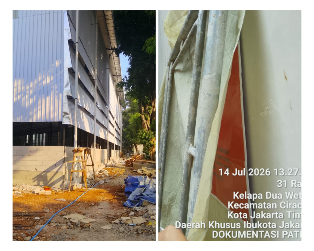 Pembanguan Padel di Jalan Raya PKP Belum Kantongi PBG dan SLF: Papan Segel Sengaja Disembunyikan