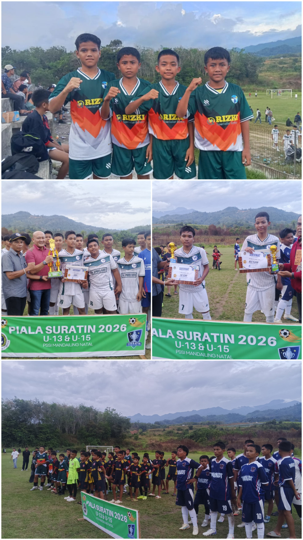 Pemkab Madina Tutup Turnamen Piala Suratin U-13 dan U-15, SSB Kayulaut dan SSB Manja Kotanopan Jadi Juara