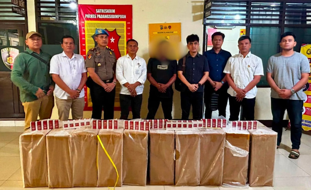 Polres Padangsidimpuan Limpahkan Kasus 128 Ribu Batang Rokok Ilegal ke Bea Cukai Sibolga