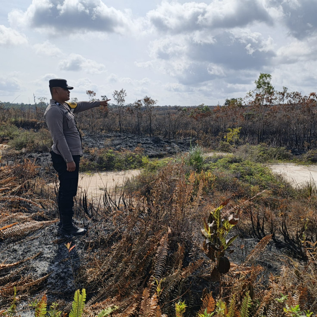 Polsek Bomberay Gerak Cepat Padamkan Karhutla di Kampung Wonodadi Mulia Fakfak