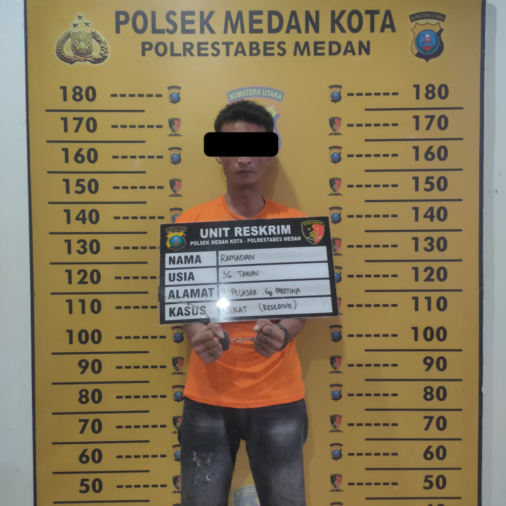 Residivis Spesialis Bongkar Rumah Diciduk Polsek Medan Kota