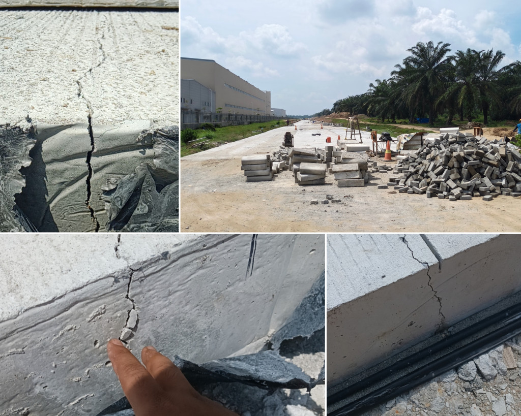 Sudah Retak!! Proyek Rigid Pavement di KEK Sei Mangkei Diduga Amburadul, Pengawasan Unit PISMK Dipertanyakan