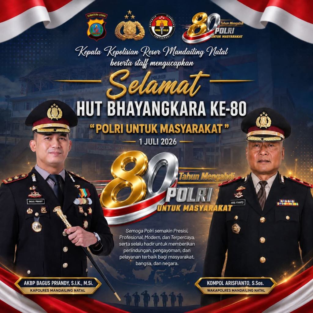 Syukuran Hari Bhayangkara ke-80, Polres Madina Siap Wujudkan Polri yang Semakin Humanis dan Profesional