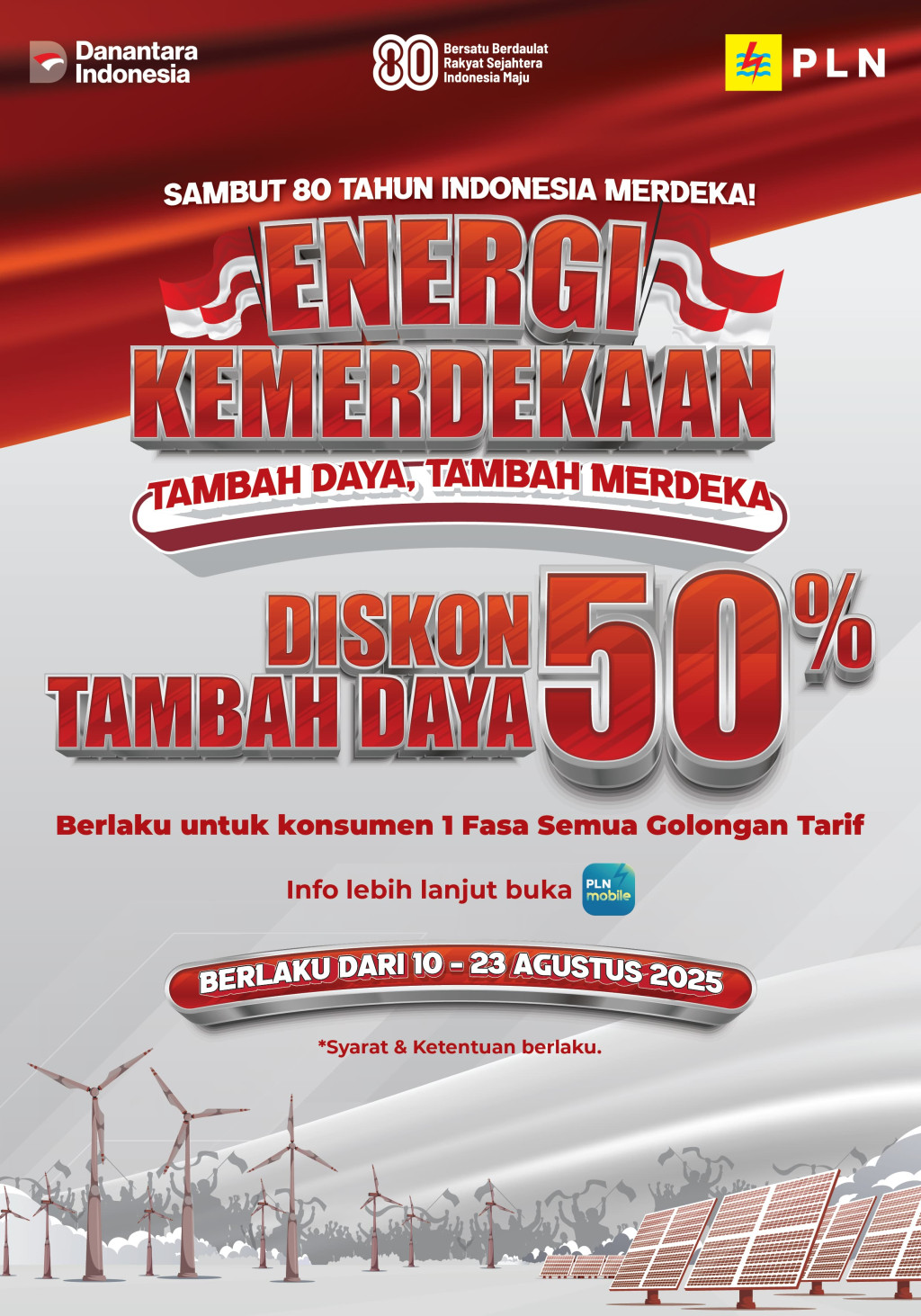 Menyabut Hari Kemerdekaan PLN Berikan Discon 50% ! Simak Info Lengkapnya