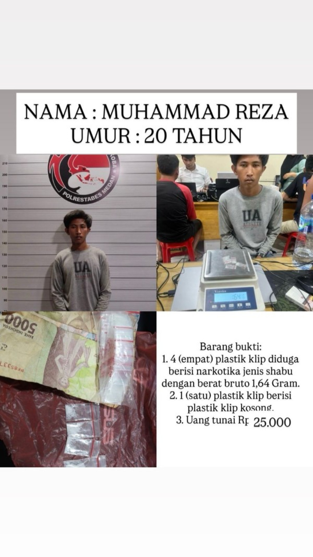 Polrestabes Medan Ringkus Pengedar Sabu di Desa Sei Rotan Batang Kuis