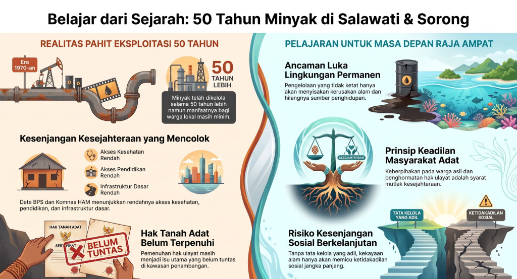 Belajar dari Sejarah: Minyak Puluhan Tahun di Salawati dan Sorong, Di Mana Kesejahteraan Masyarakat Adat?