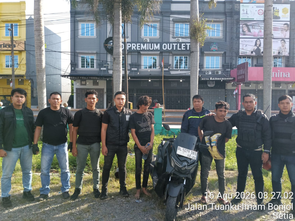 Dua Orang Residivis Warga Aceh Di Amankan  Oleh Tim Sus LIBAS Polres Binjai, Diduga Pelaku Tindak Pidana Curanmor, Satu  Unit  NMAX Disita Polisi