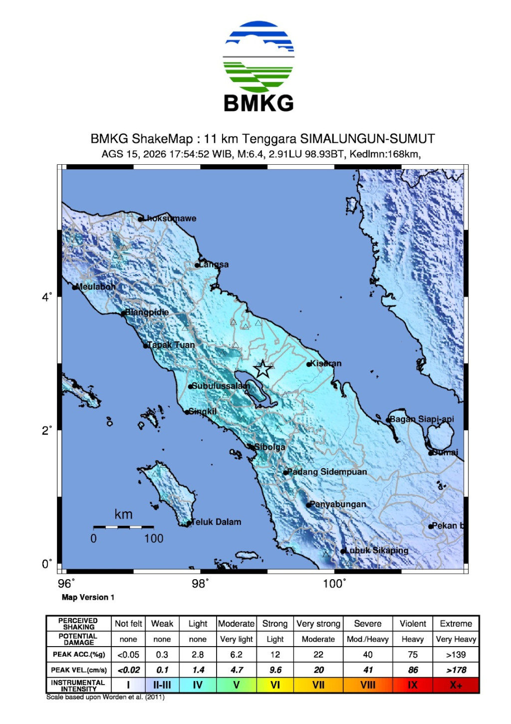 Gempa Bumi M6,4 Guncang Simalungun, BMKG Pastikan Tidak Berpotensi Tsunami