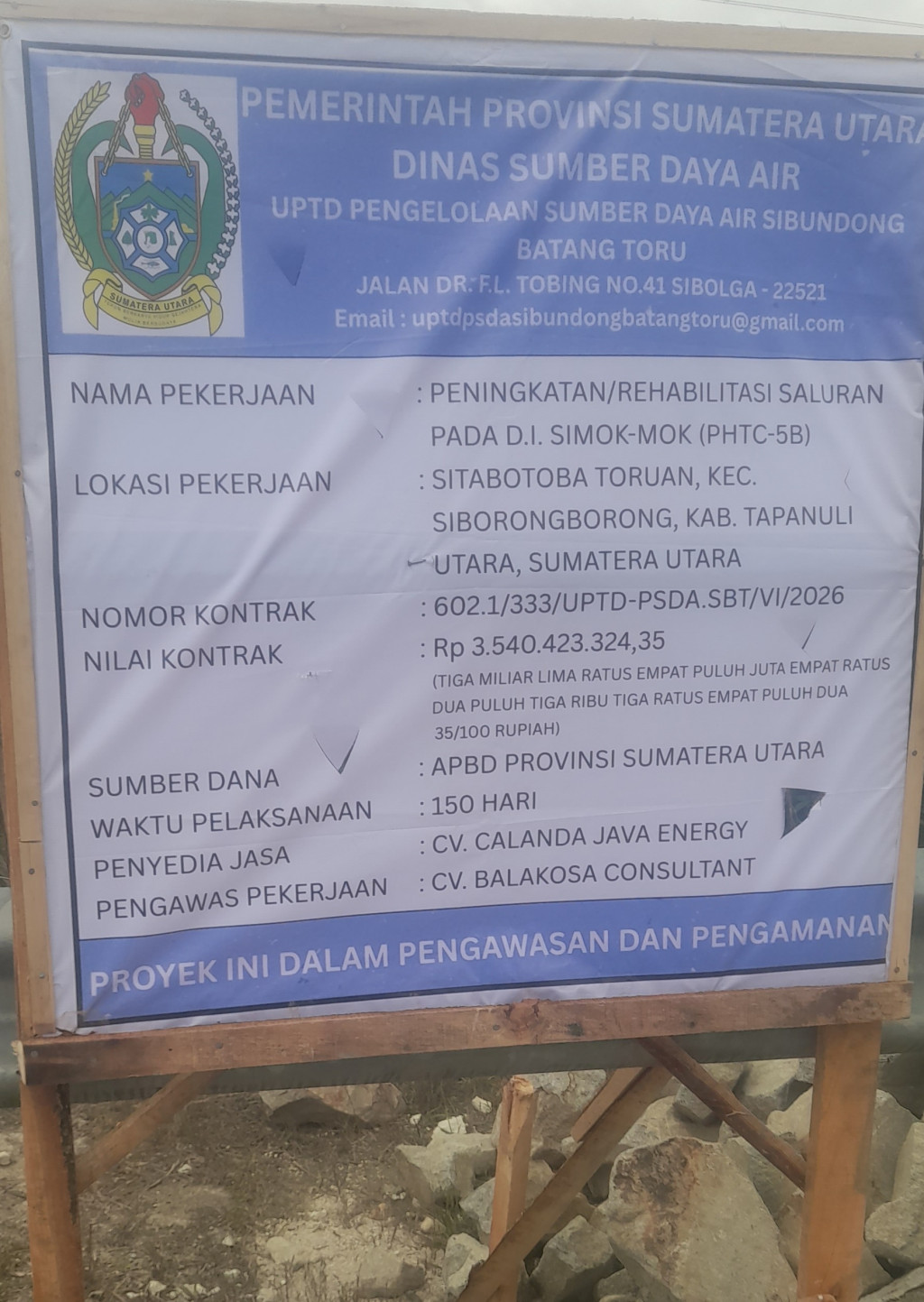 Papan Proyek Tanpa Volume, Proyek Irigasi PHTC - 5B di Siborongborong Diduga Jadi Ajang ‘Garong’ Anggaran
