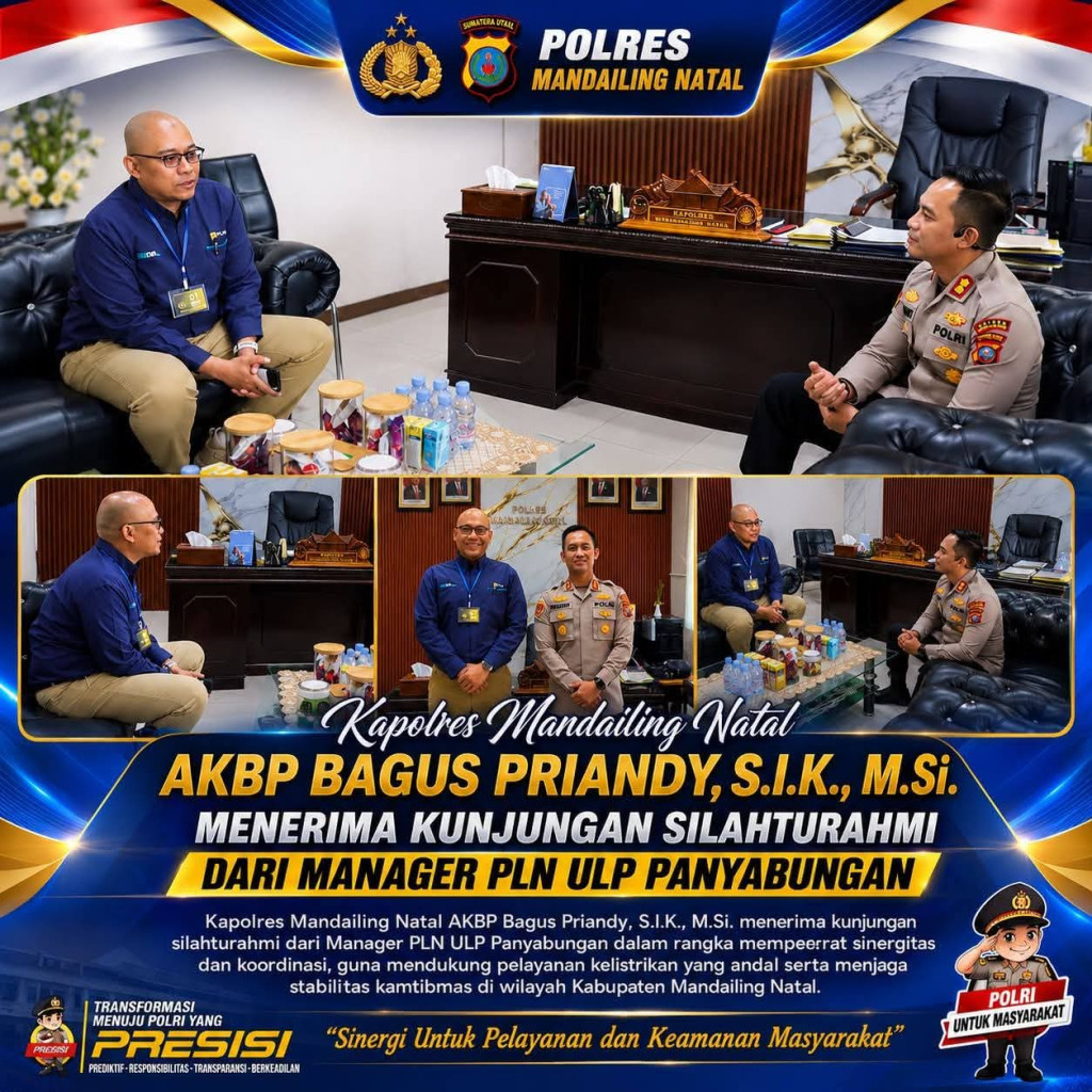 Perkuat Sinergitas, Polres Madina Terima Kunjungan Maneger PLN ULP Panyabungan