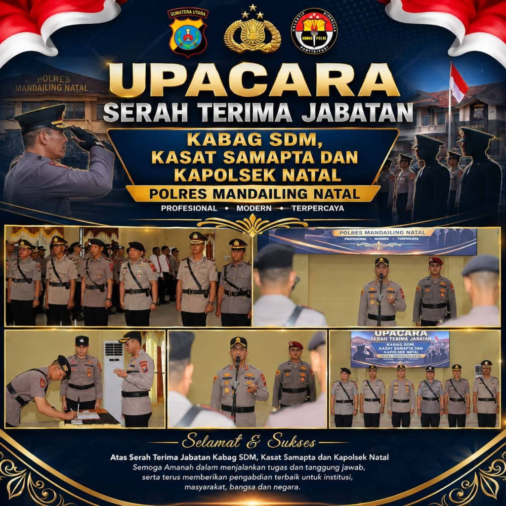 Sejumlah Pejabat Utama Polres Madina Gelar Upacara Serah Terima Jabatan