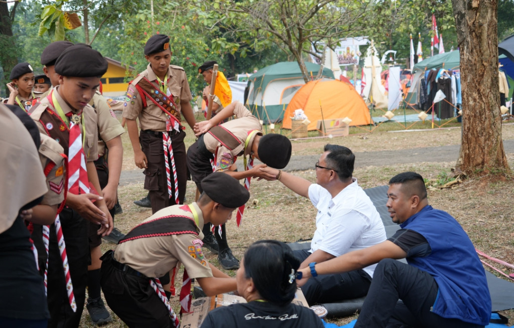 SemangatI Kontingen di Jamnas, Wali Kota Gunungsitoli Kunjungi Kemah Pramuka di Cibubur