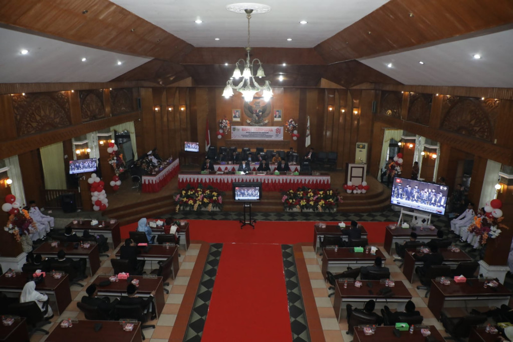 Wakil Bupati Asahan Rianto Bersama Forkopimda Dengarkan Pidato Kenegaraan Presiden RI dalam Rangka HUT ke-81 Kemerdekaan