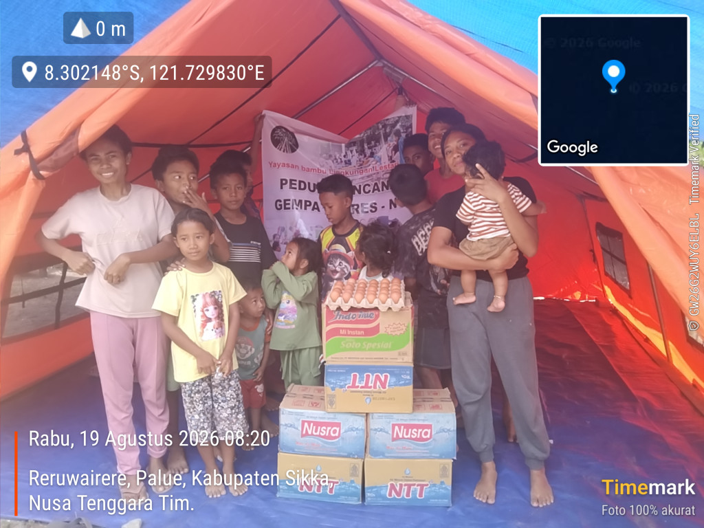 YBLL Salurkan Bantuan untuk Korban Gempa di Sikka, Pengungsi Palu’e Tidur di Luar Rumah