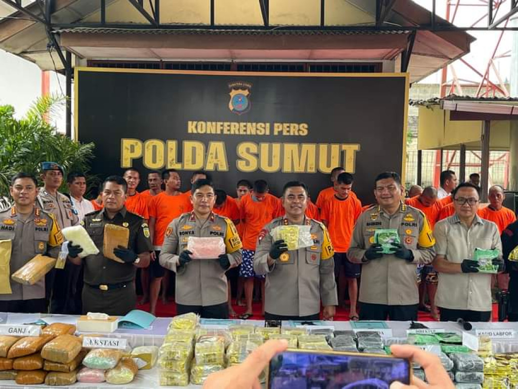 Perang Melawan Narkoba: Polda Sumut Ungkap 32 Kasus dan Sita 201 Kg Sabu, 272 Kg Ganja serta 40.000 butir Ekstasi