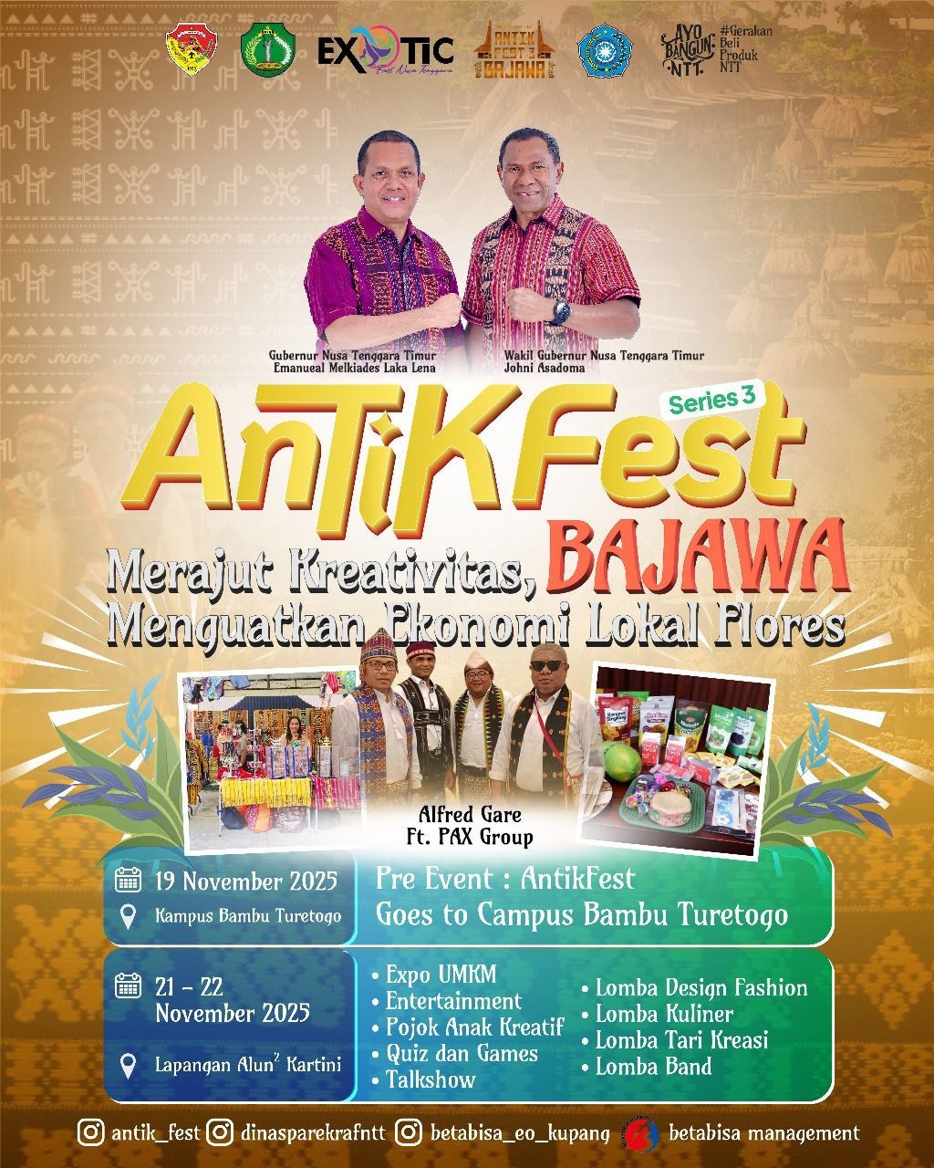 Bupati Ngada: AnTikFest Adalah Ruang Untuk Mengekspresikan Kreativitas, Menumbuhkan Inovasi dan Memperkuat Ekonomi Lokal