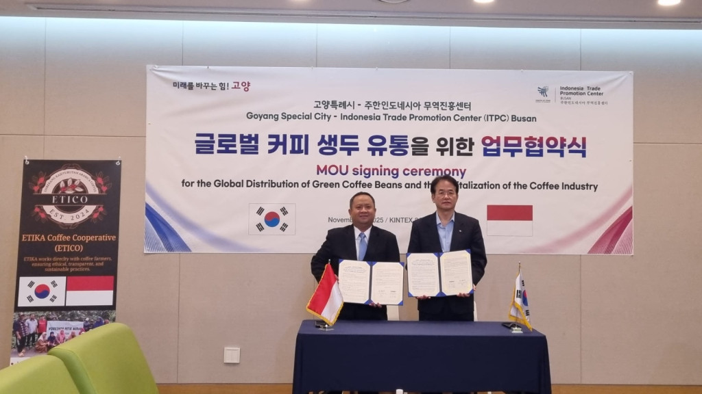 Dorong Pemasaran Kopi Indonesia di Korea Selatan, ITPC Busan Teken MoU dengan Pemerintah Kota Goyang