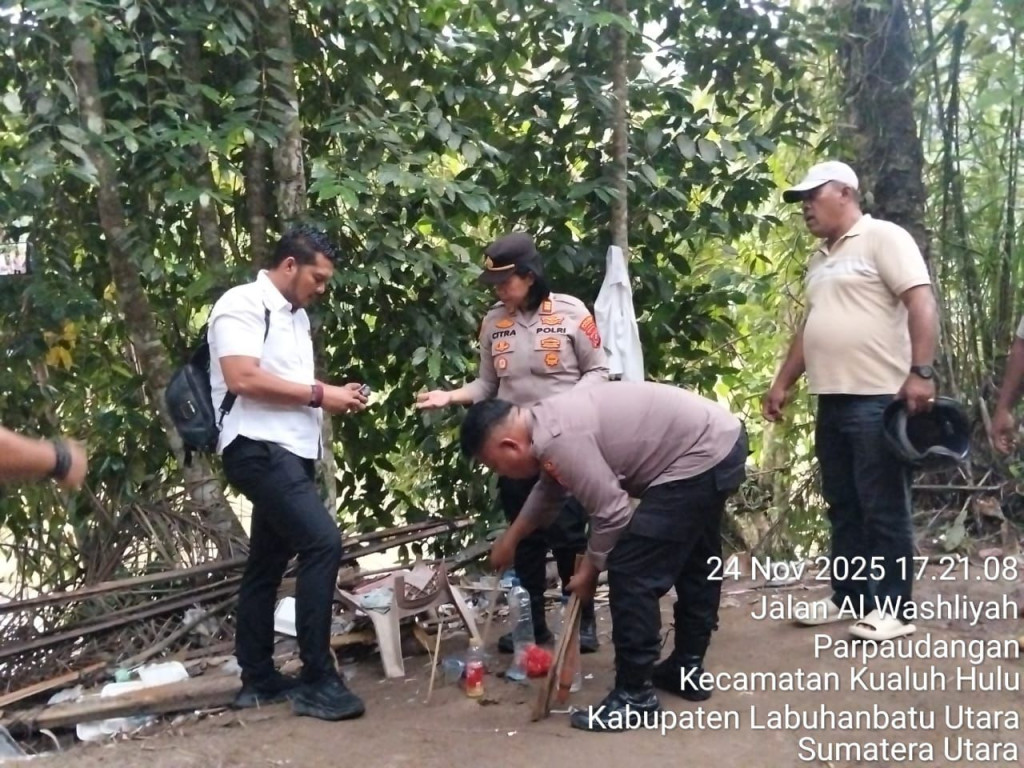 Gerebek Sarang Narkoba di Labura, Polsek Kualuh Hulu Musnahkan Barang Bukti