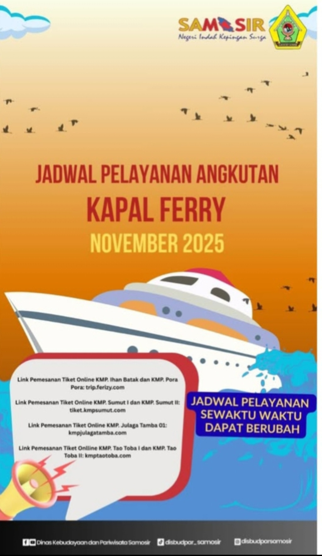 Jadwal Penyeberangan Kapal Ferry Dari Kabupaten Samosir