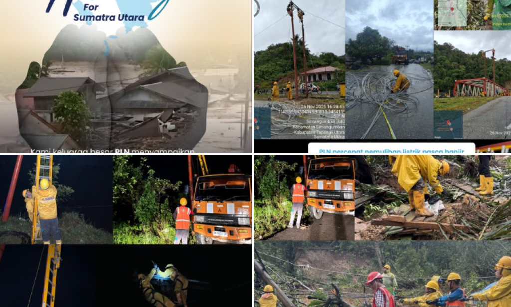Jaringan Seluler Mati Total di Sibolga-Tapteng, PLN Kerja Maraton Pulihkan Listrik di Wilayah Banjir