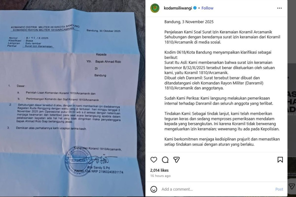 Koramil di Bandung Terbitkan Izin Keramaian Disorot Mahfud MD, Kodim Buka Suara